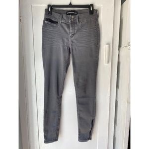 Express Grey Ankle Leggings Mid Rise Stretch Jeans MIA Women's 2